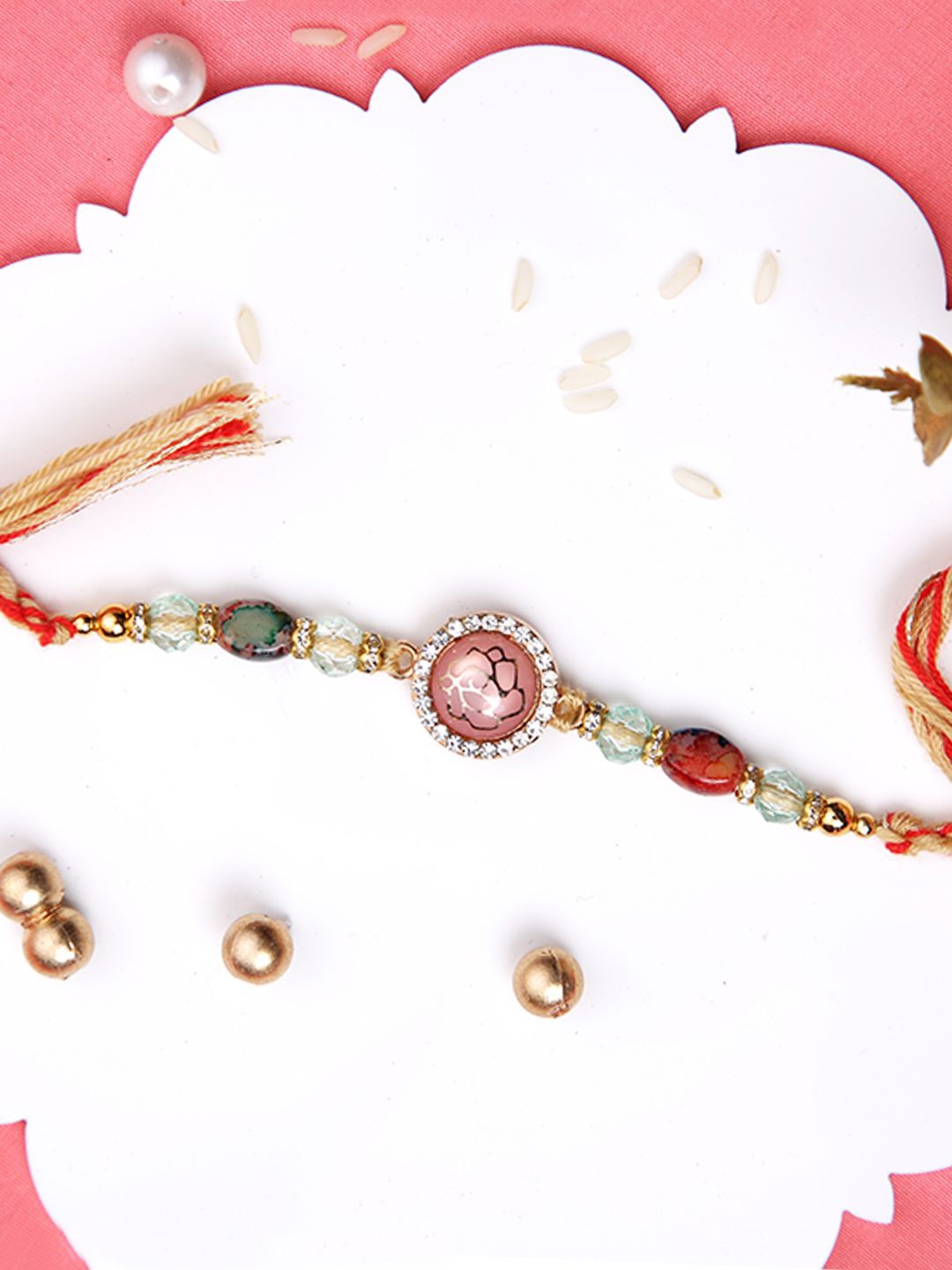 

Aapno Rajasthan Multistrand Rakhi, Peach