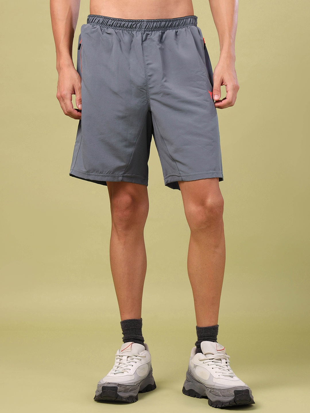 

Technosport Men Rapid-Dry Technology Slim Fit Sports Shorts, Grey