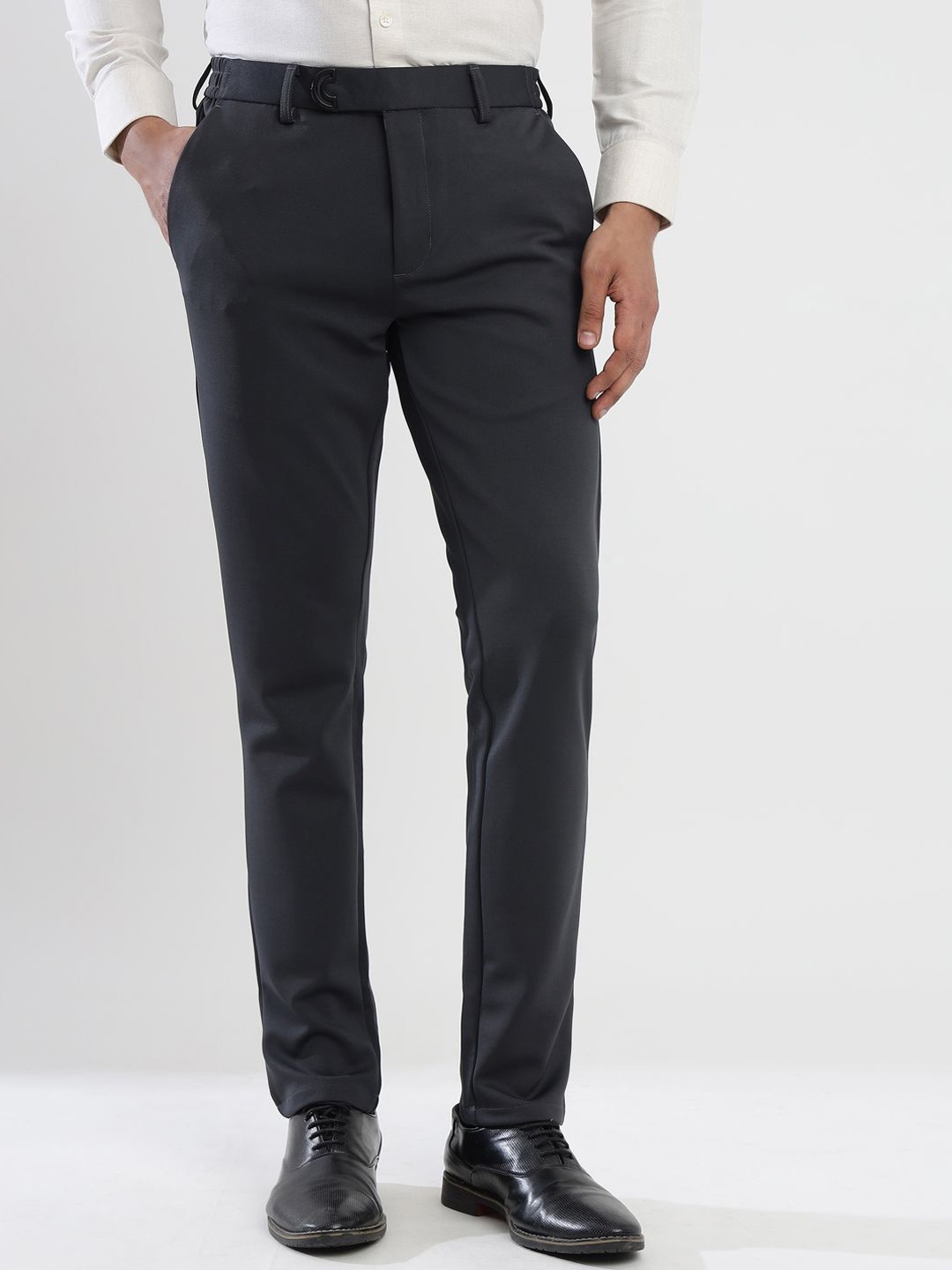 

MANTICORE Men Regular Fit Formal Trousers, Grey
