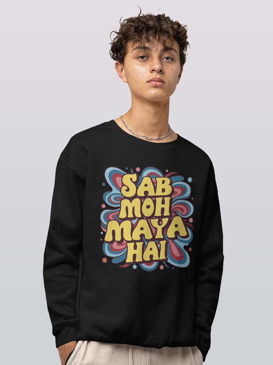 

macmerise Men Printed Sweatshirt, Black