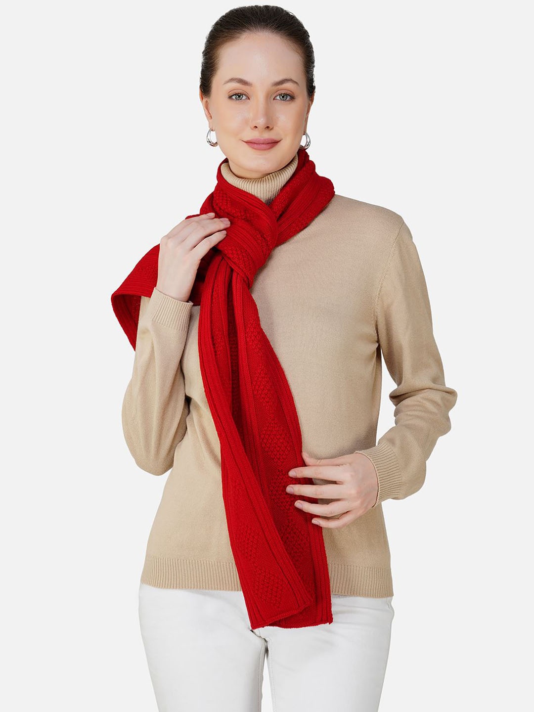 

JoE Hazel Women Acrylic Mufflers, Red