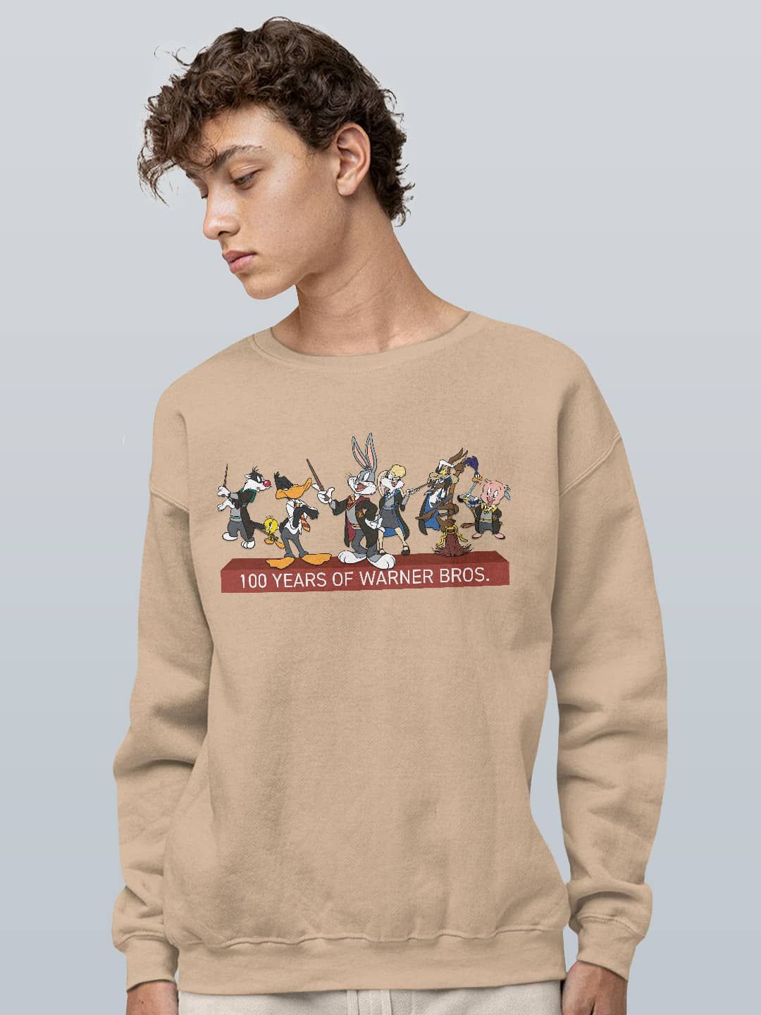 

macmerise Men Printed Sweatshirt, Beige