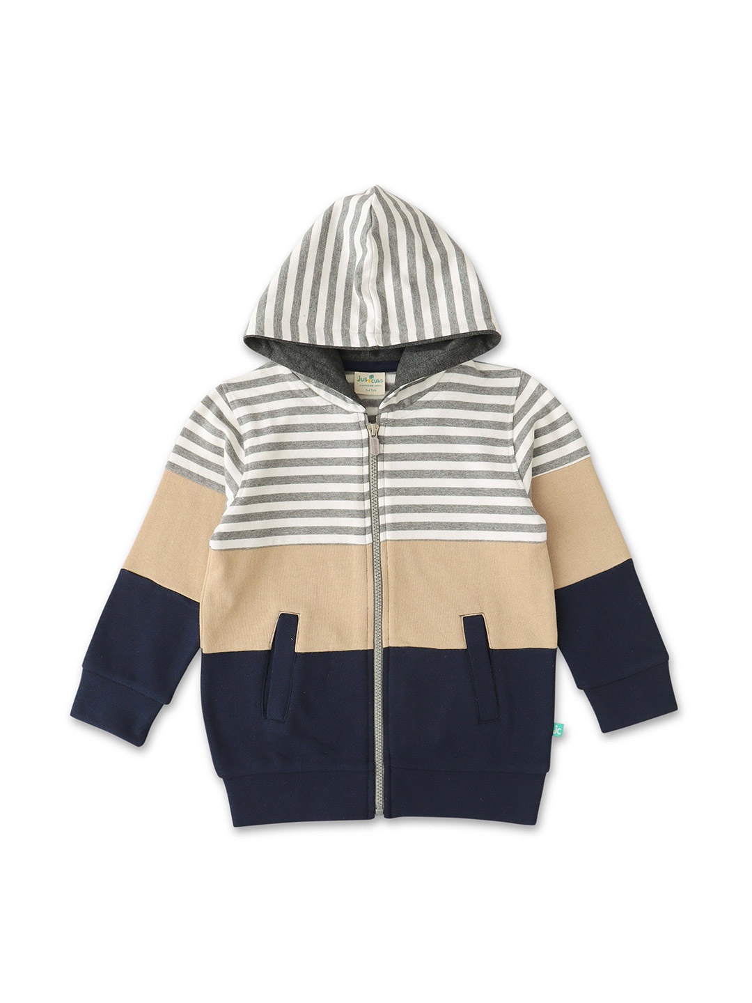 

JusCubs Boys Striped Hooded Sweatshirt, Multi