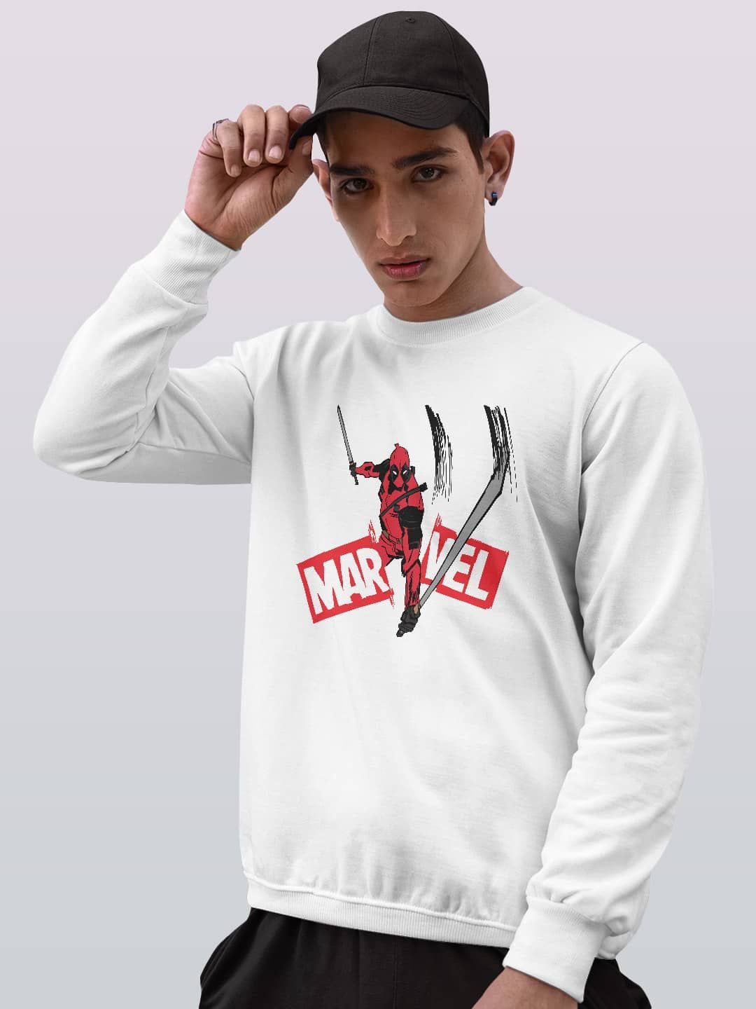 

macmerise Men Printed Sweatshirt, White