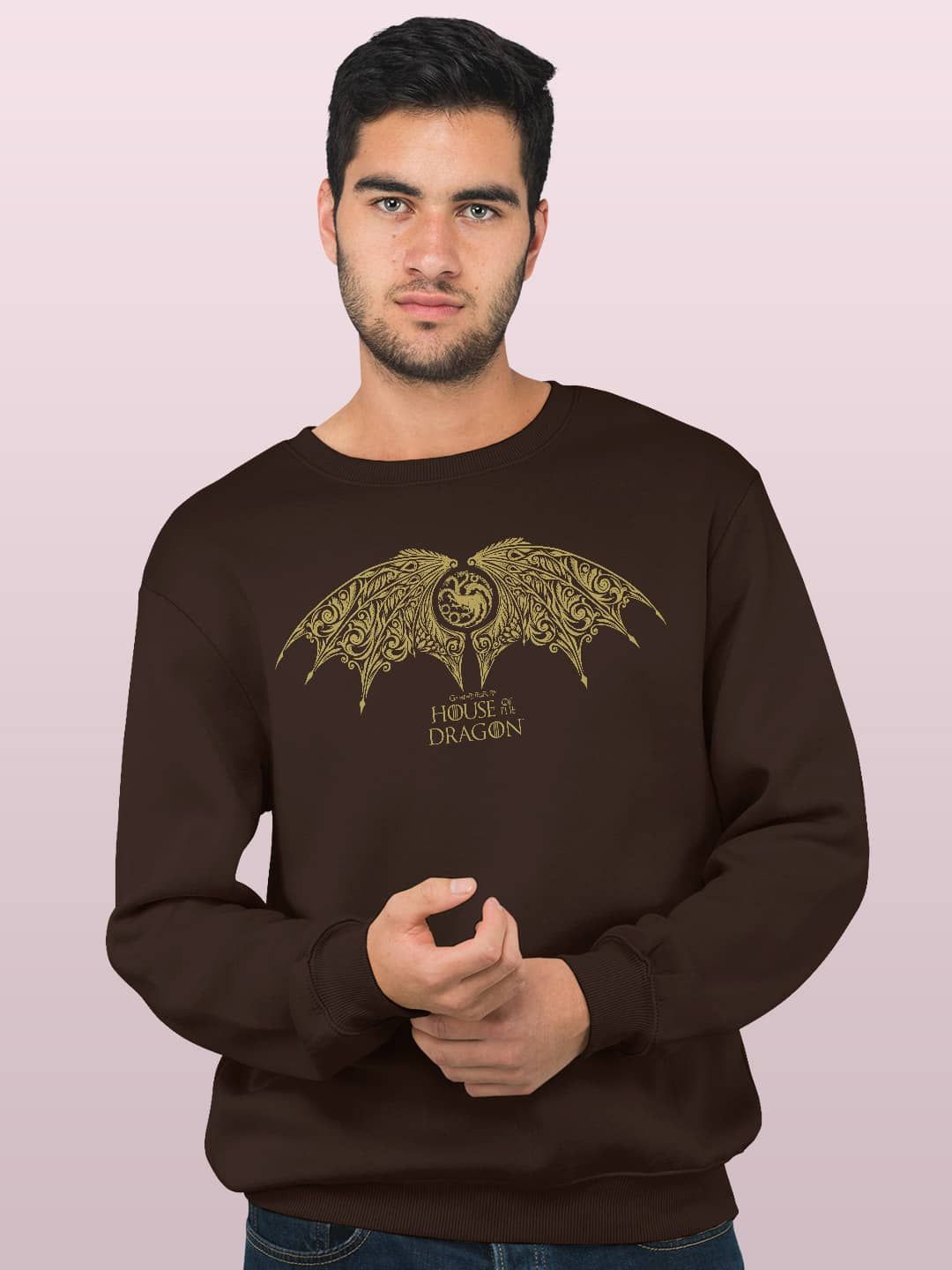 

macmerise Men Printed Sweatshirt, Brown