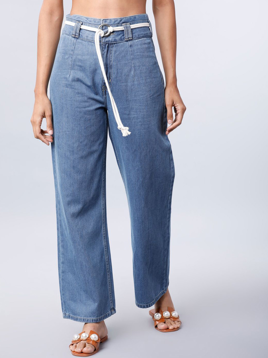 

Tokyo Talkies Women Flared High-Rise Clean Look Jeans, Blue