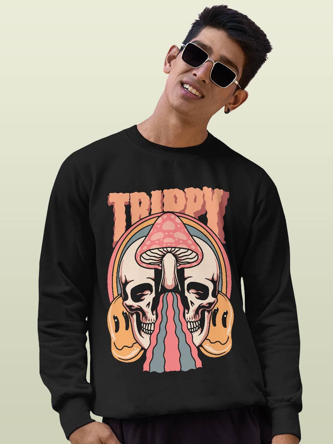 

macmerise Men Printed Sweatshirt, Black