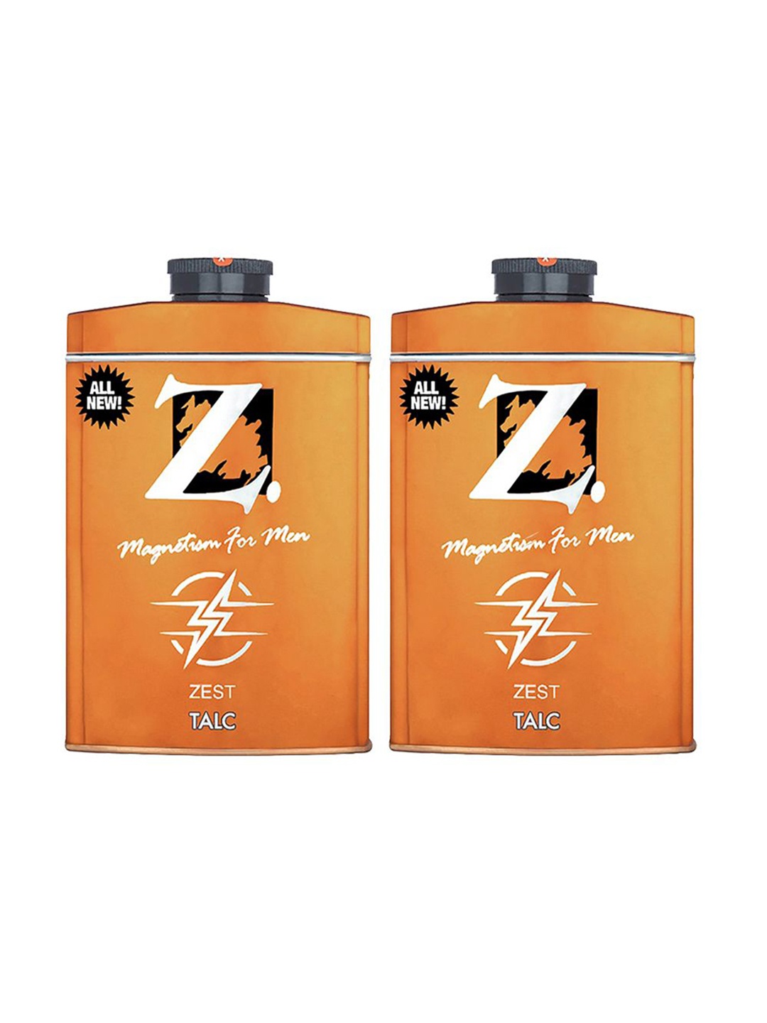 

Z-MAGNETISM FOR MEN Set of 2 Zest Talcum Powder - 100 g each, Orange