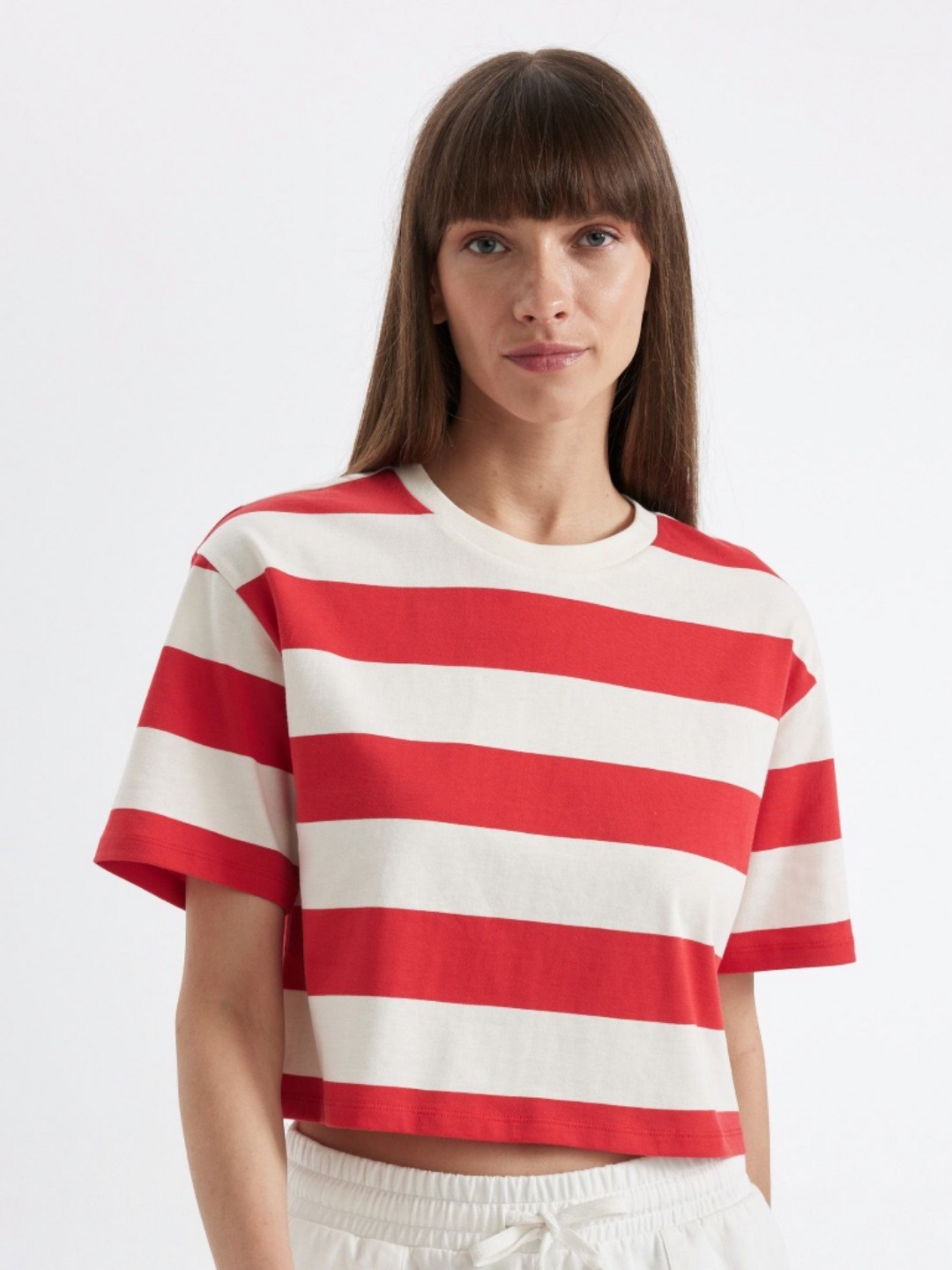 

DeFacto Women Striped Pockets T-shirt, Na
