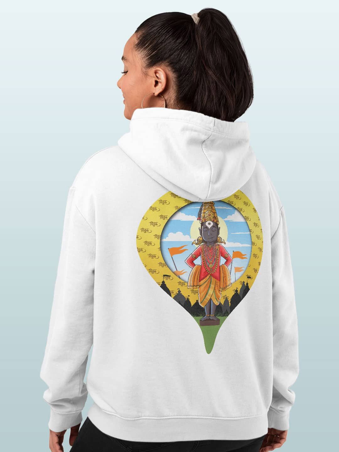 

macmerise Women Printed Hooded Sweatshirt, White