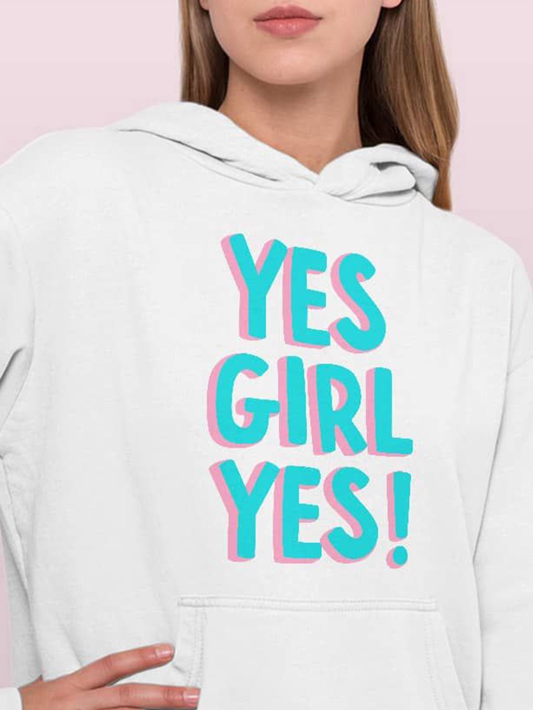 

macmerise Women Printed Hooded Sweatshirt, White
