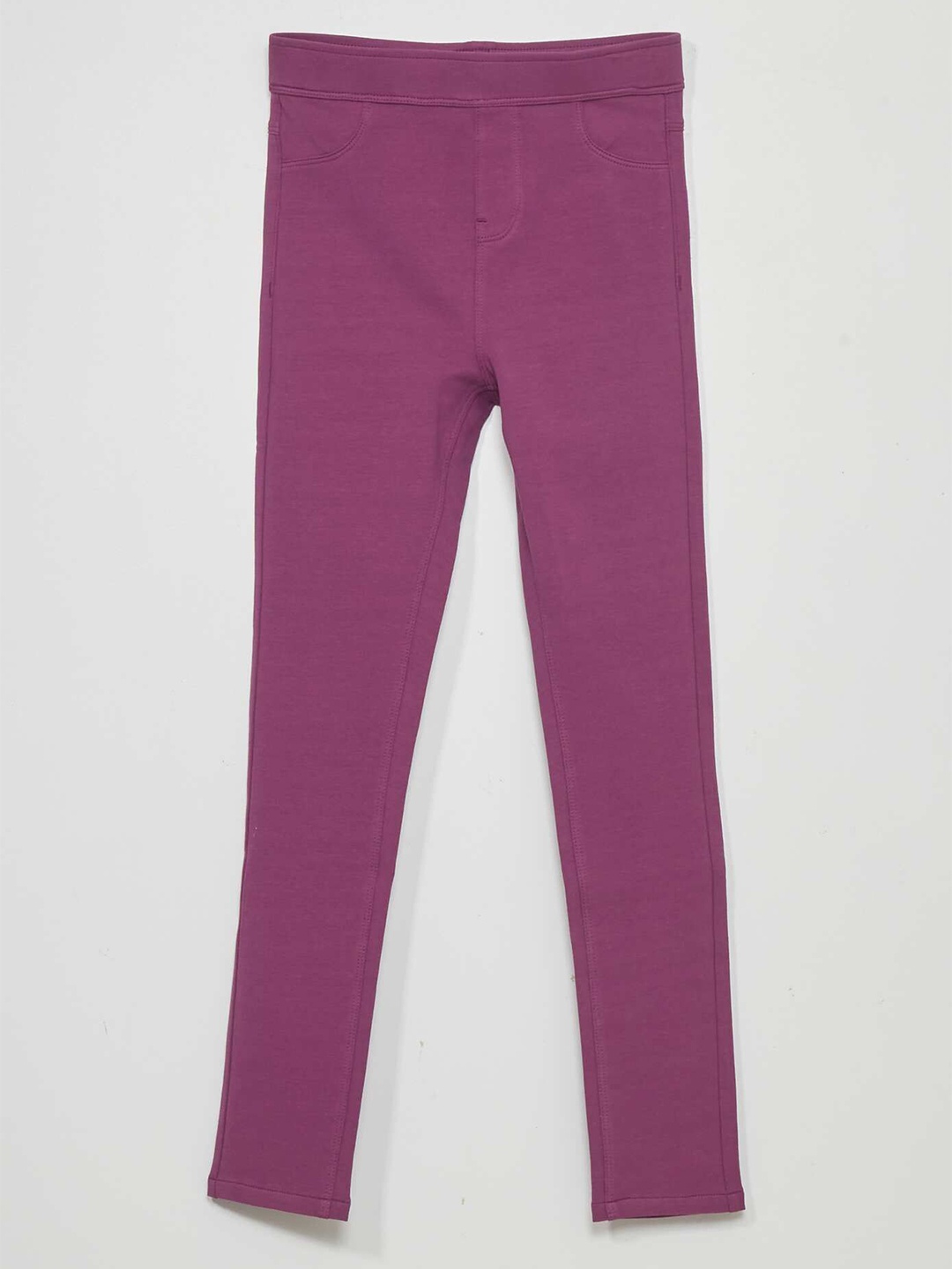 

KIABI Girls Slim Fit Slip-On Jeggings, Purple