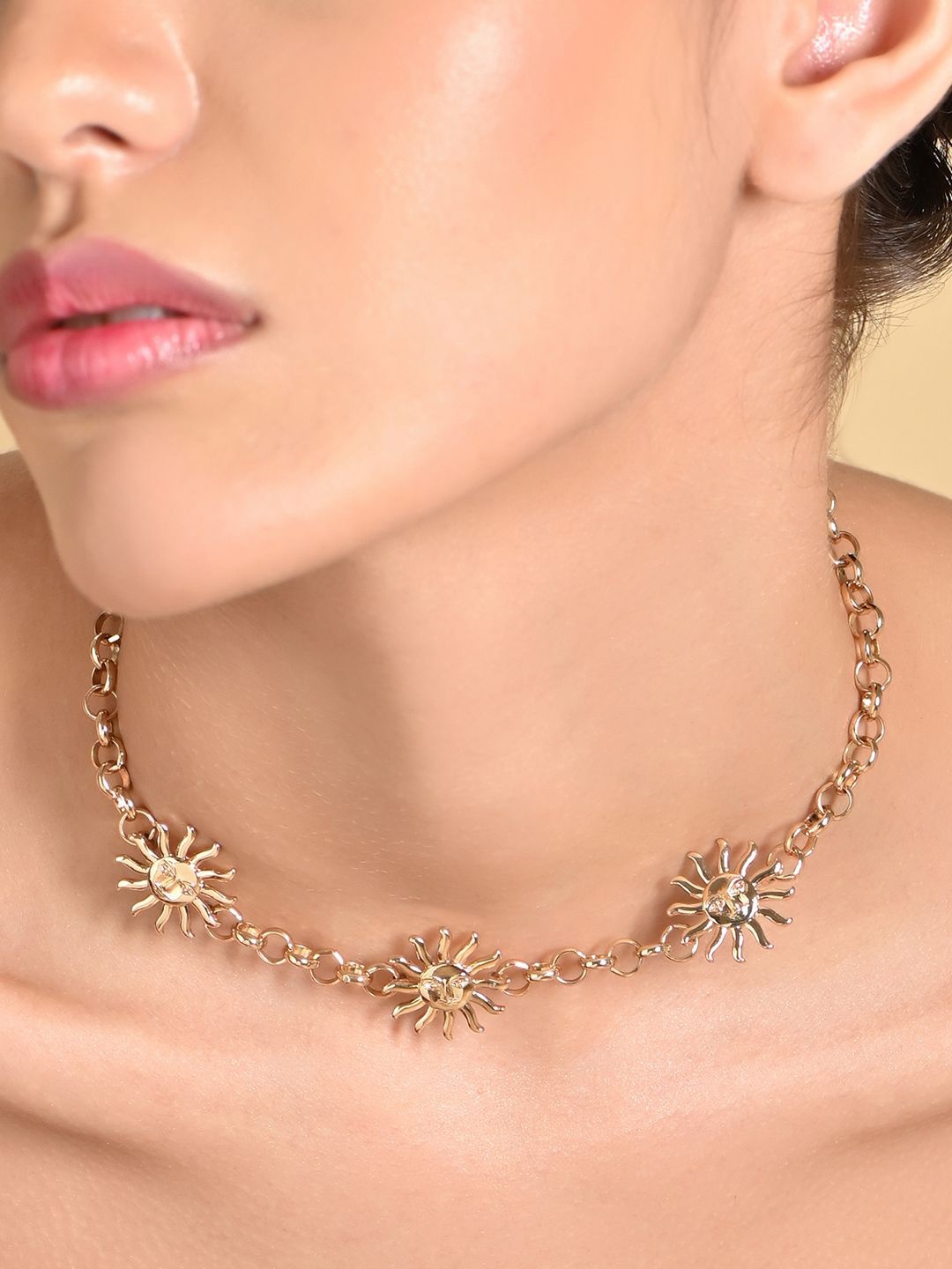 

ToniQ Gold-Plated Sun Choker Necklace