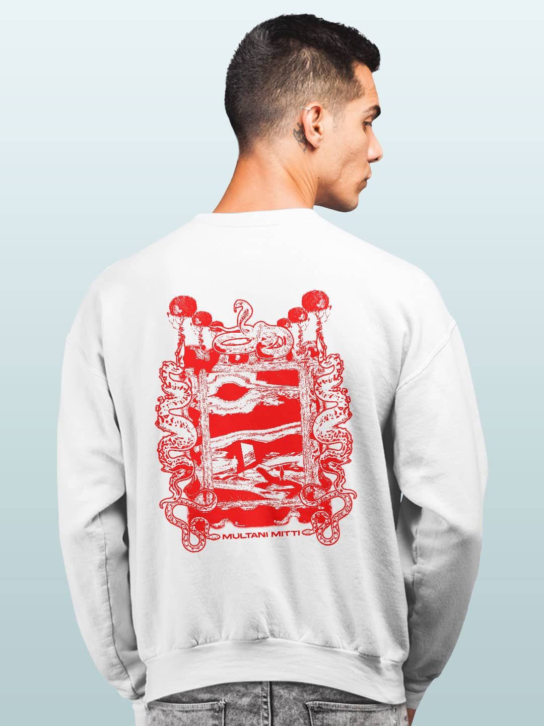 

macmerise Men Printed Sweatshirt, White