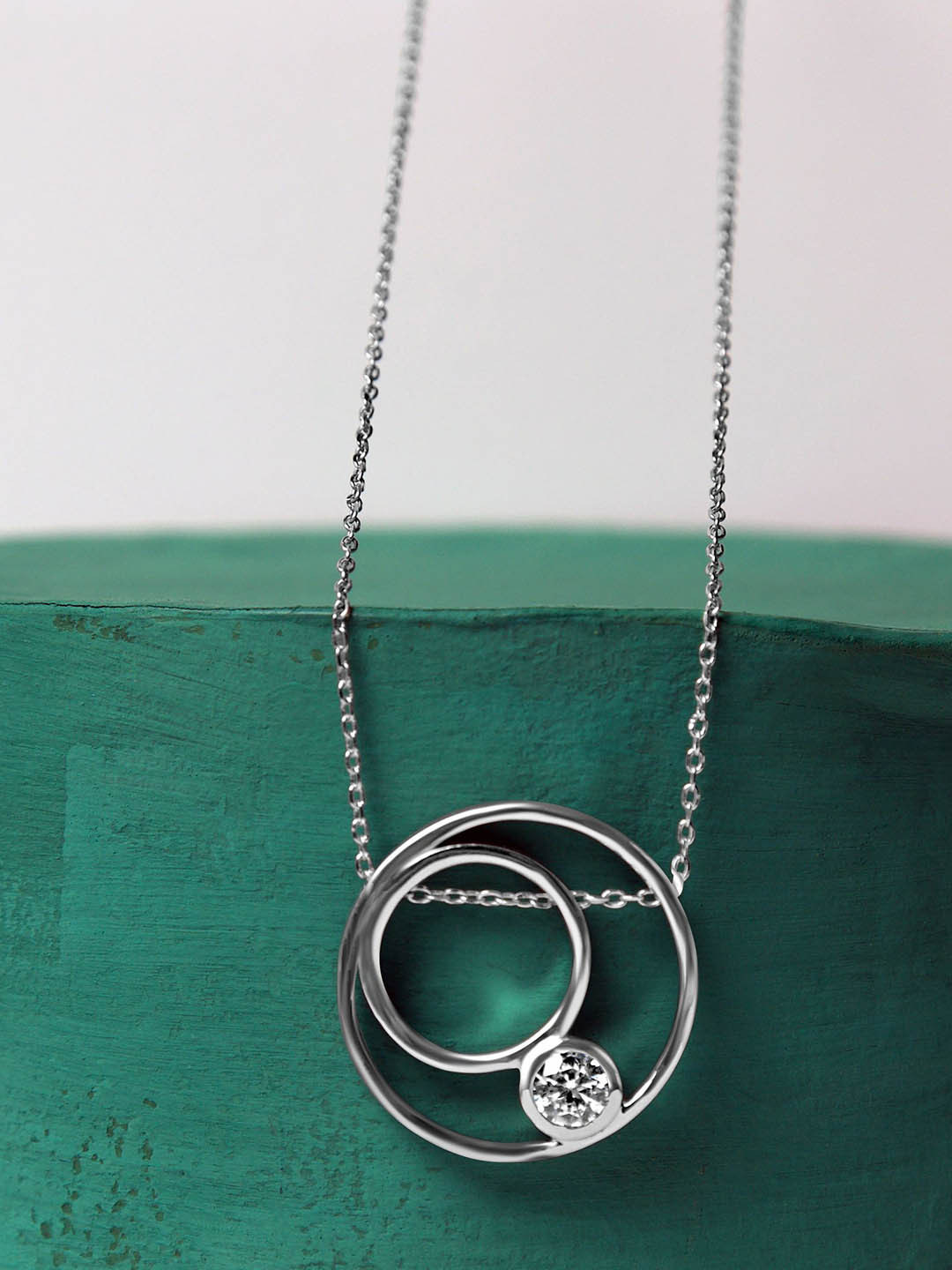 

VELVET IMPERIAL 925 Sterling Silver Plated Artificial Stones Pendant with Chain