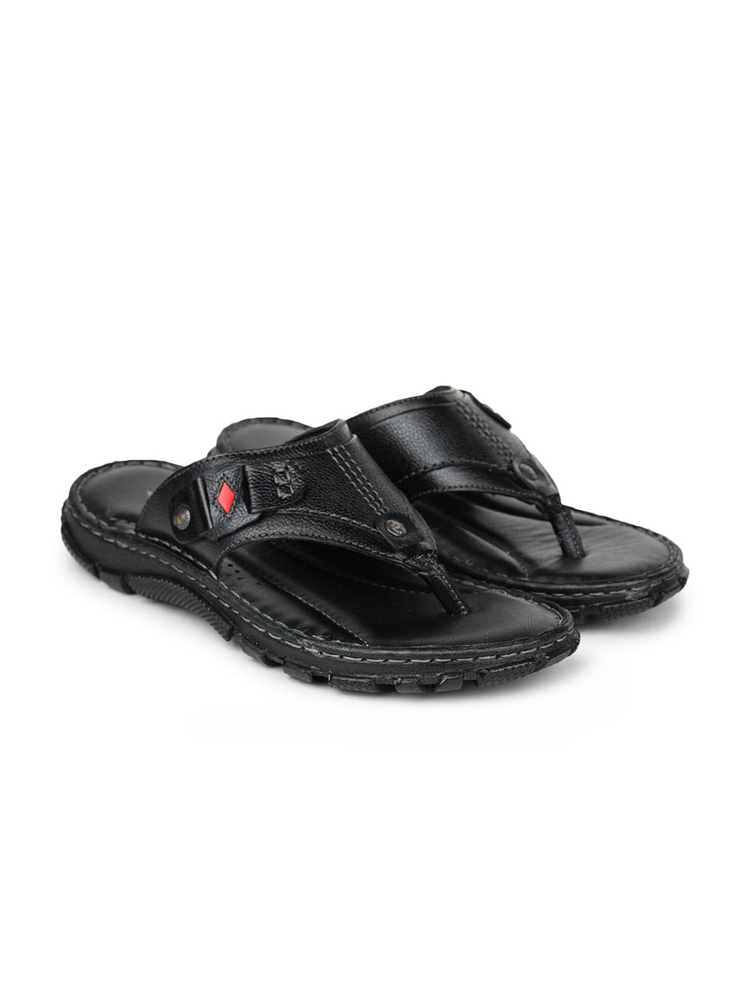 

Lee Cooper Men Leather Comfort Sandals, Black