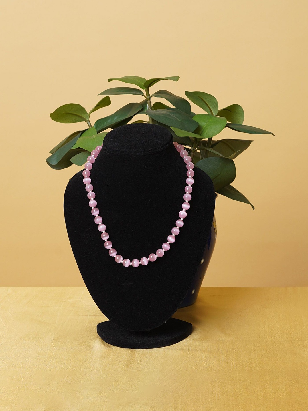 

Unnati Silks Amravati Round Beads Necklace, Pink