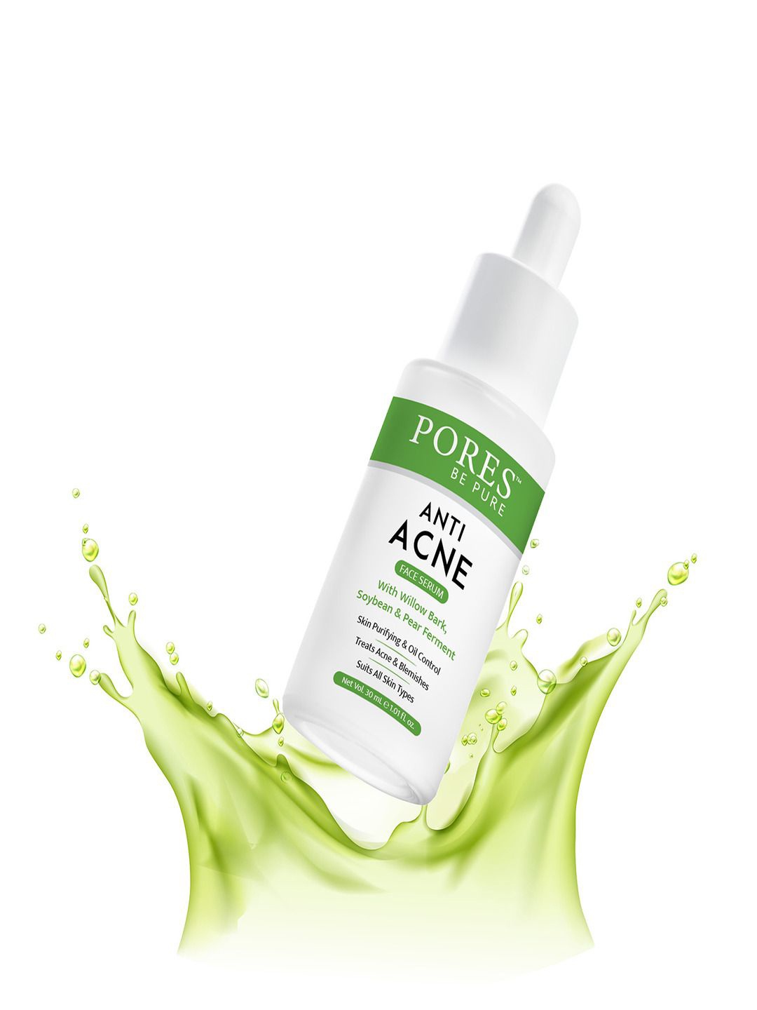 

PORES Be Pure Anti Acne Face Serum With Willow Bark-30ml, White