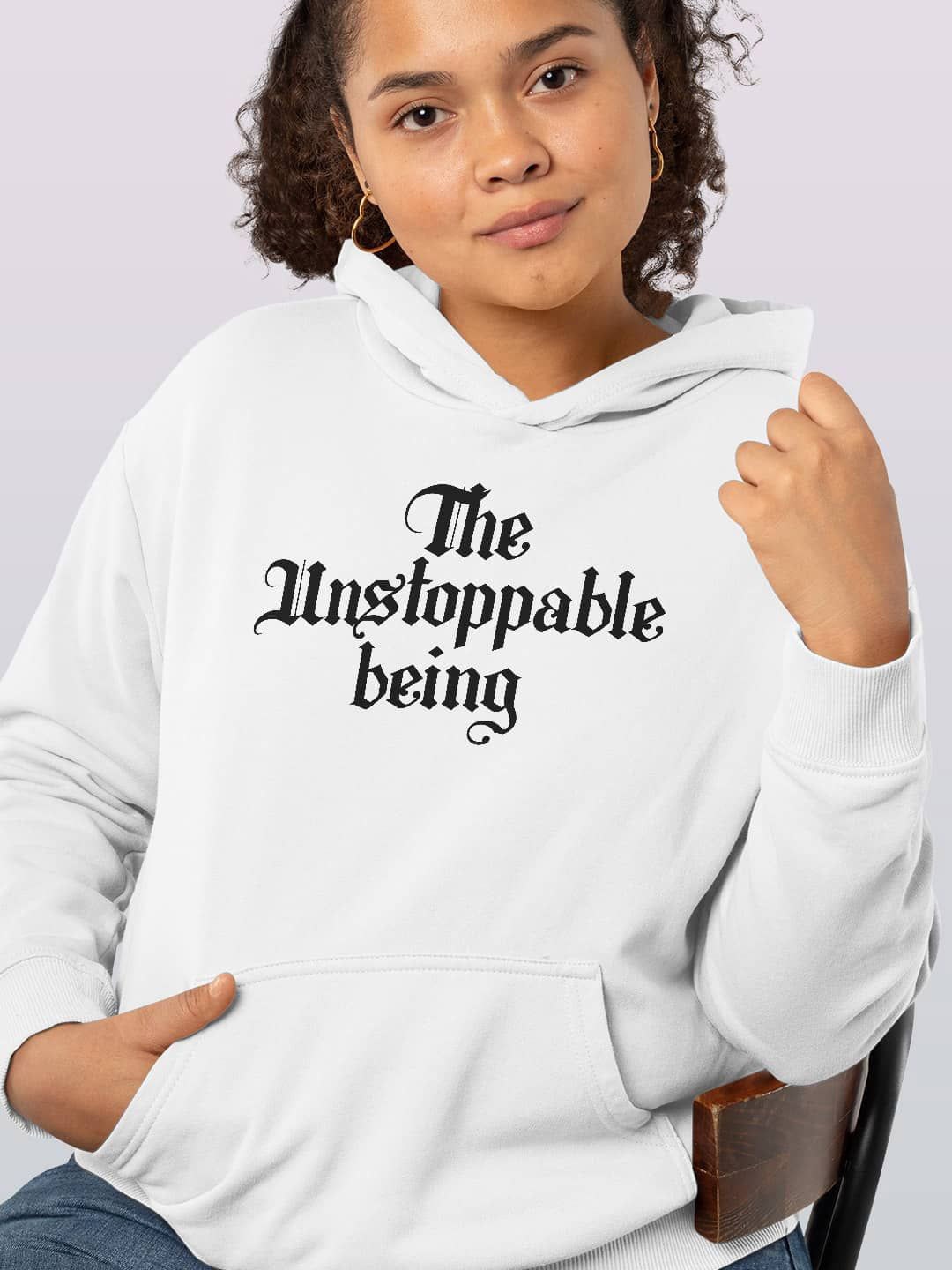 

macmerise Women Printed Hooded Sweatshirt, White