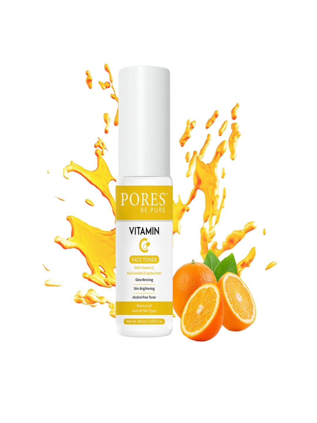 

PORES Be Pure Vitamin C Set Of 3 Brightening Alcohol-Free Face Toner- 100ml Each, White