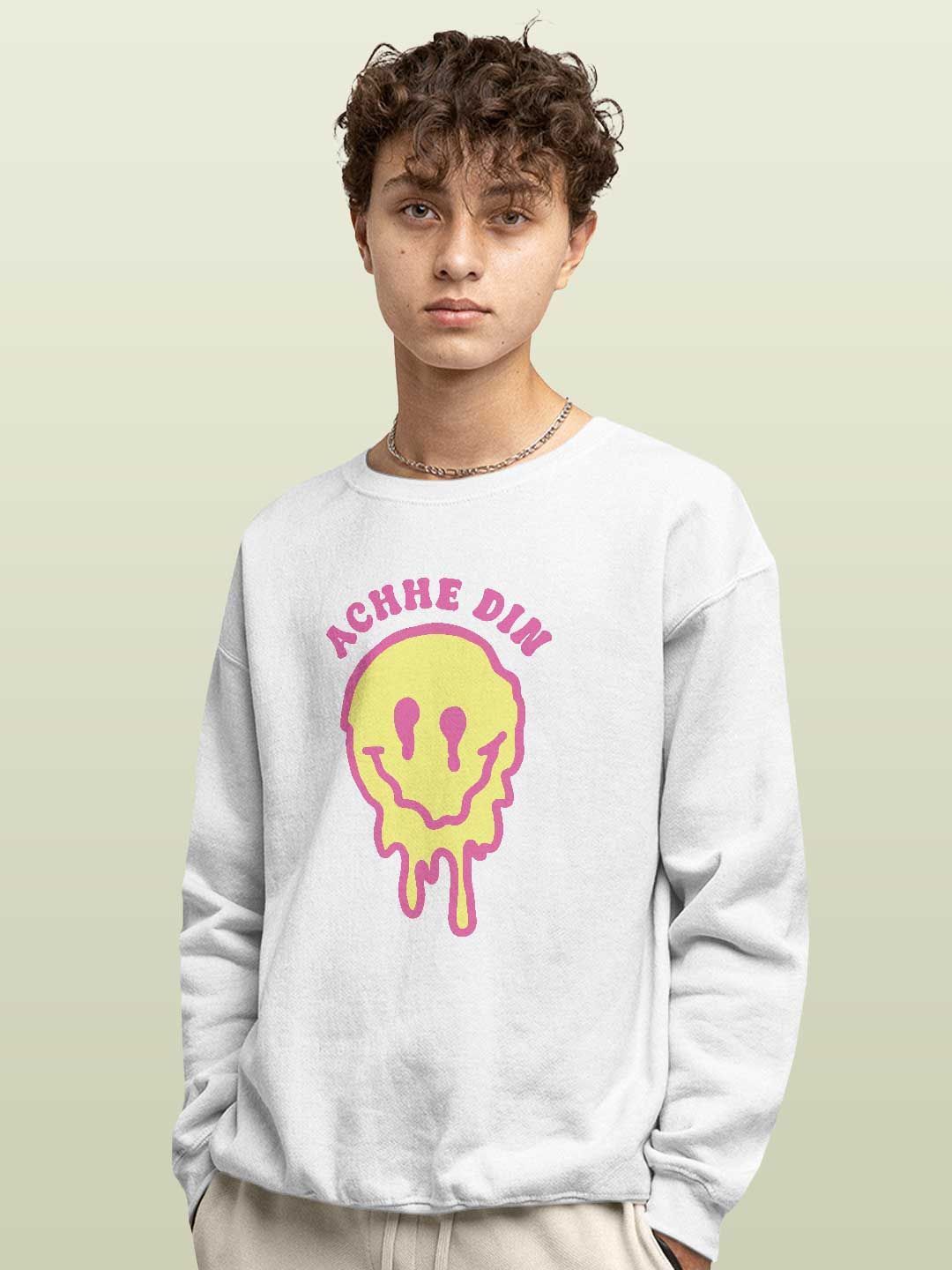 

macmerise Men Printed Sweatshirt, White