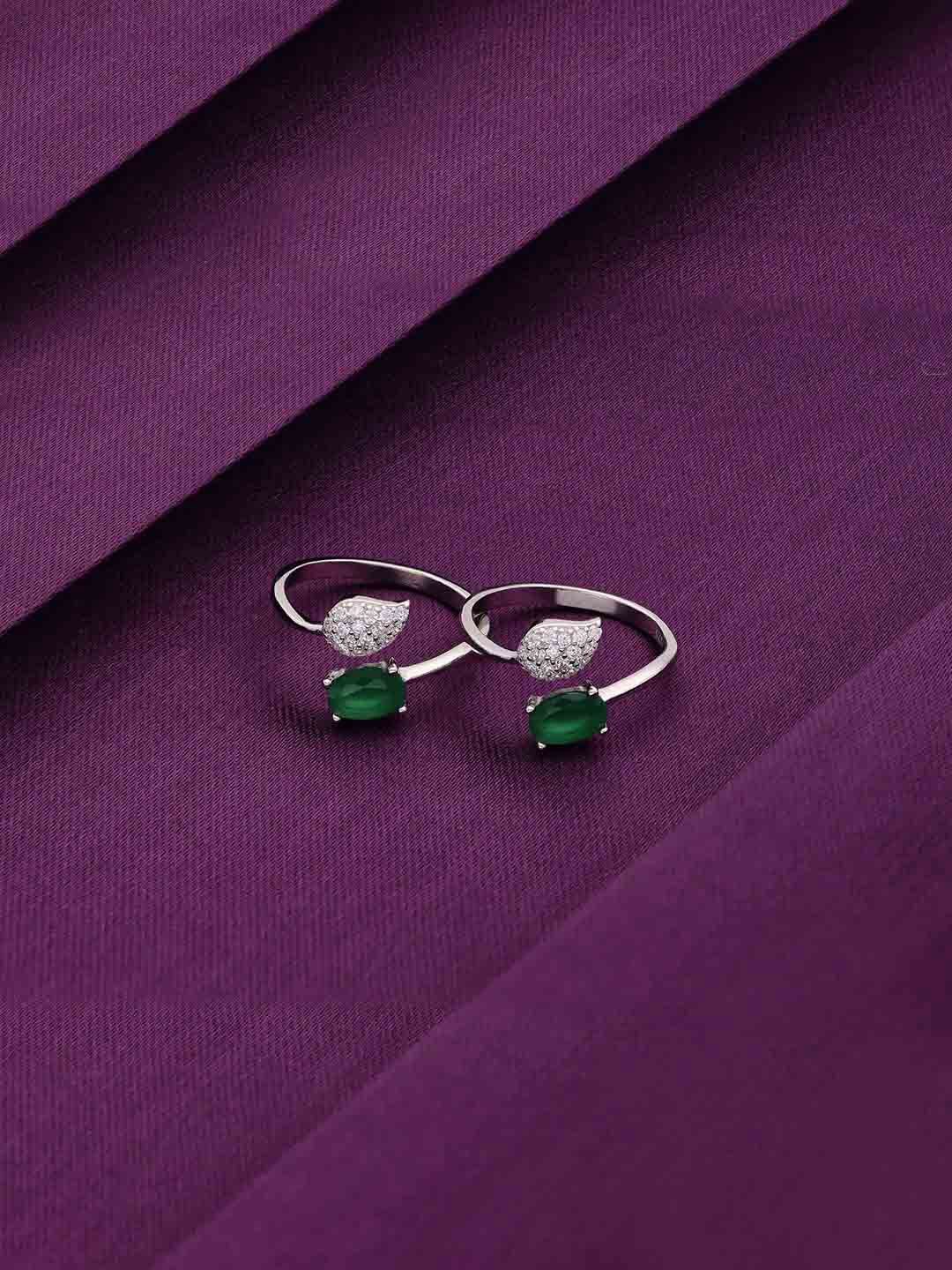 

KAI JEWEL Rhodium Plated 92.5 Sterling Silver Cubic Zirconia Toe Rings