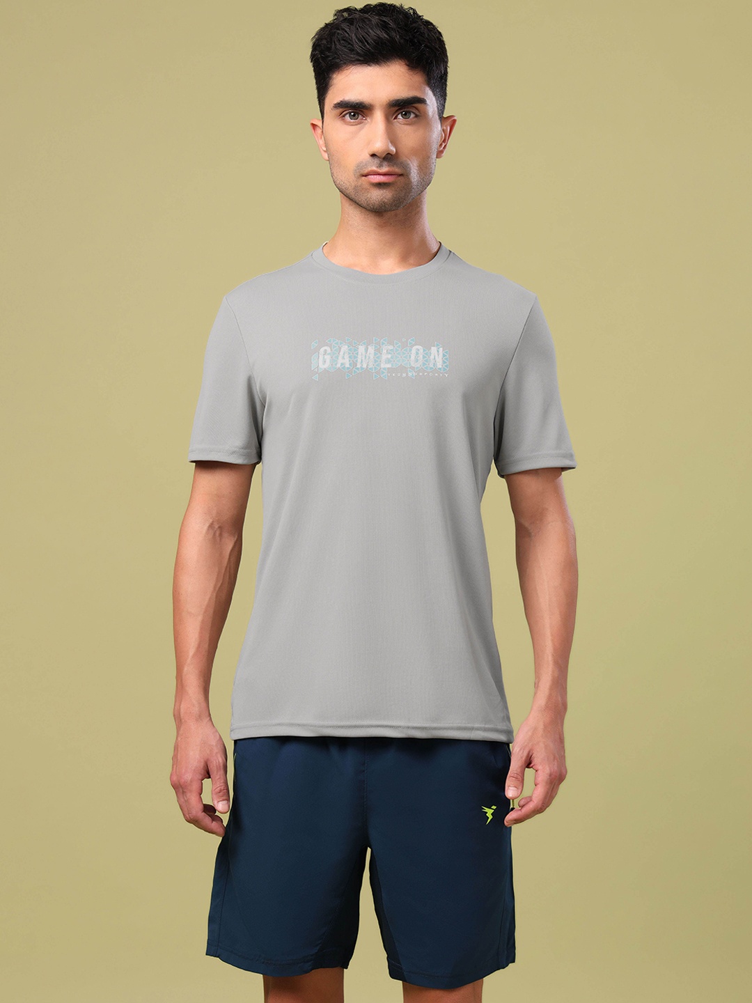 

Technosport Typography Printed T-shirt, Grey