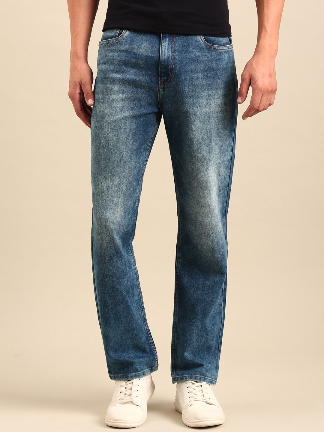 

Harvard Men Straight Fit Heavy Fade Stretchable Jeans, Blue