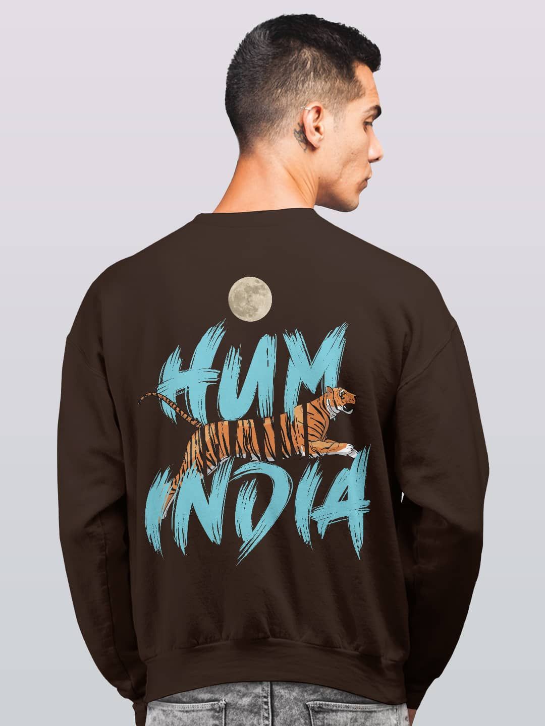 

macmerise Men Printed Sweatshirt, Brown
