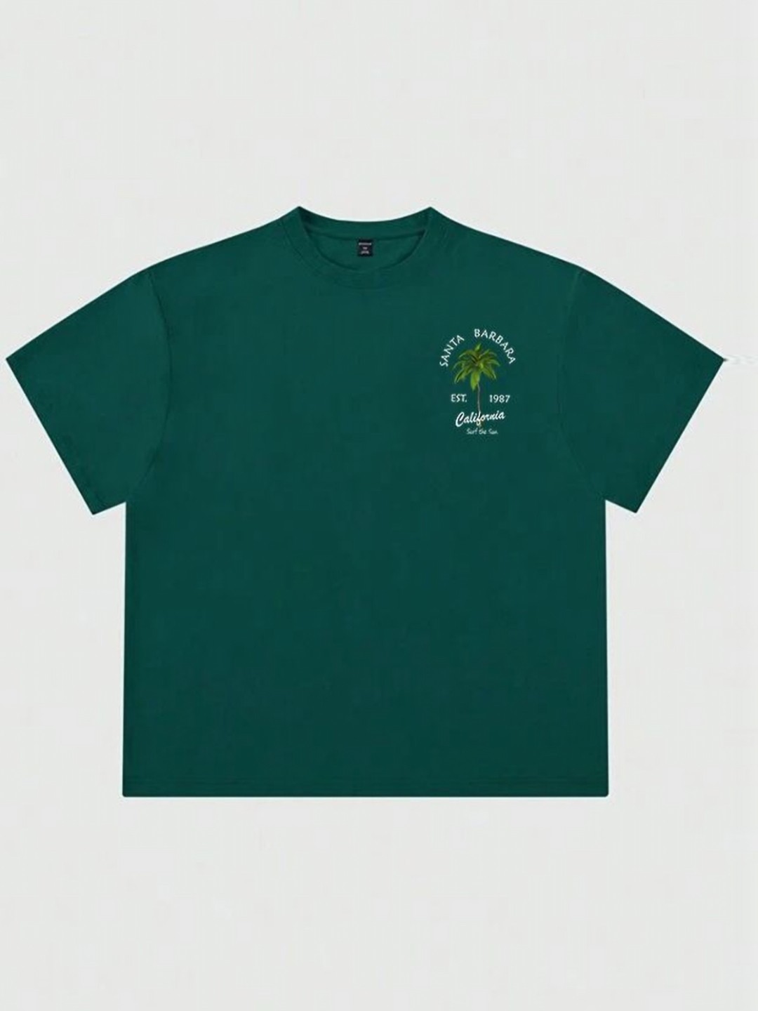 

TABADTOD Men Colourblocked V-Neck Applique T-shirt, Green