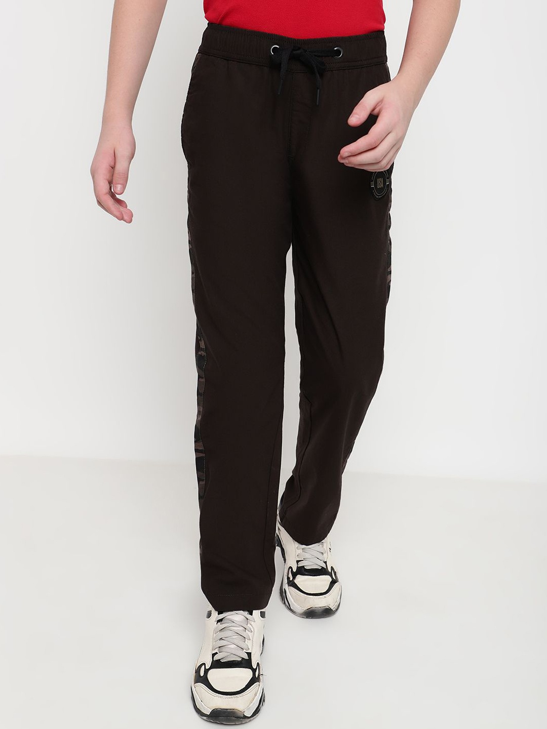 

Octave Boys Cotton Regular Fit Track Pants, Coffee brown