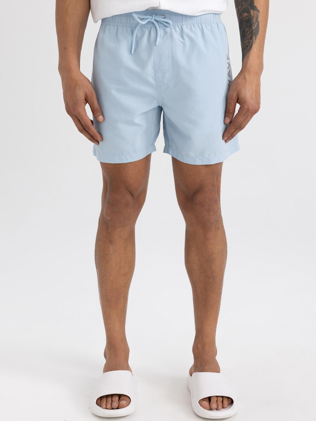 

DeFacto Men Mid-Rise Swim Shorts, Blue