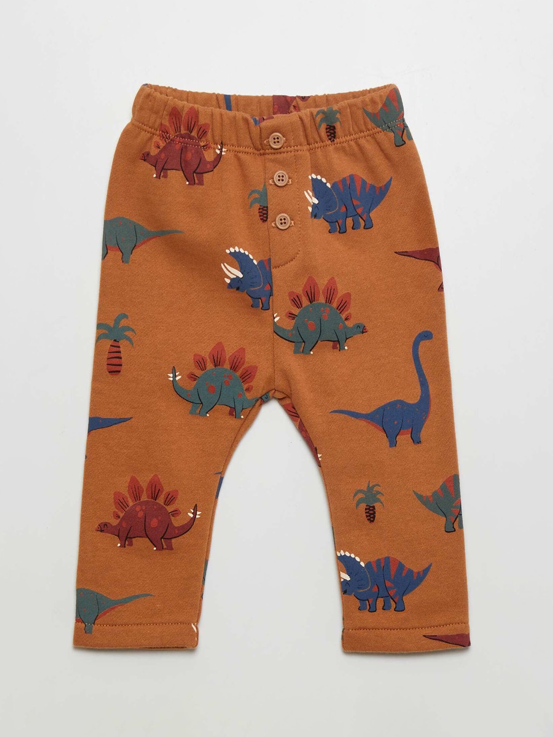 

KIABI Infants Boys Printed Pure Cotton Leggings, Brown