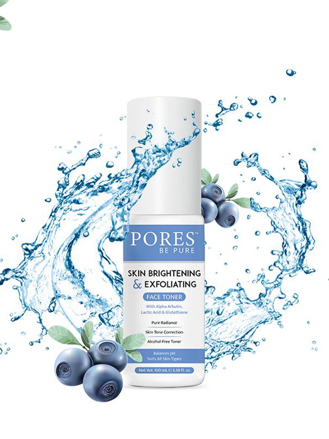 

PORES Be Pure Skin Brightening & Exfoliating Face Toner-100ml, White