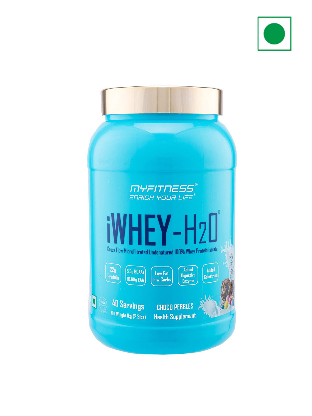 

Myfitness Microfiltrated Undenatured Whey Protein Isolate-Choco Pebbles Flavour-1kg, Blue