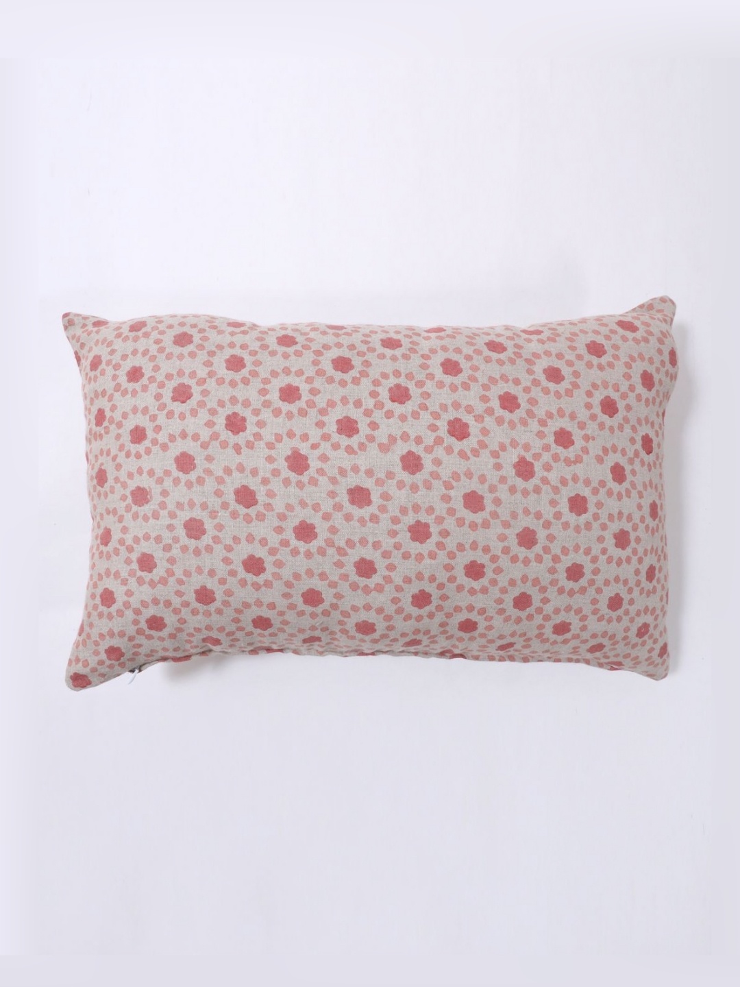 

Art Avenue Pink & Peach Floral Printed Cotton Linen Rectangle Cushion Cover