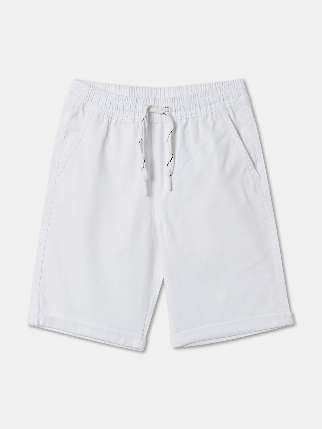 

R&B Boys Regular Fit Mid-Rise Shorts, White