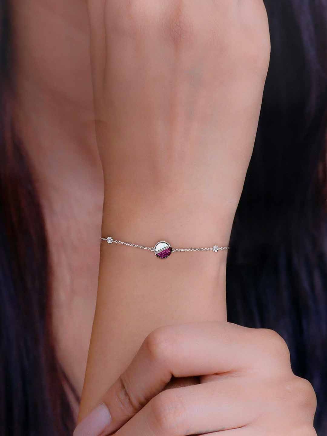 

KAI JEWEL Sterling Silver Rhodium-Plated Cubic Zirconia Wraparound Bracelet