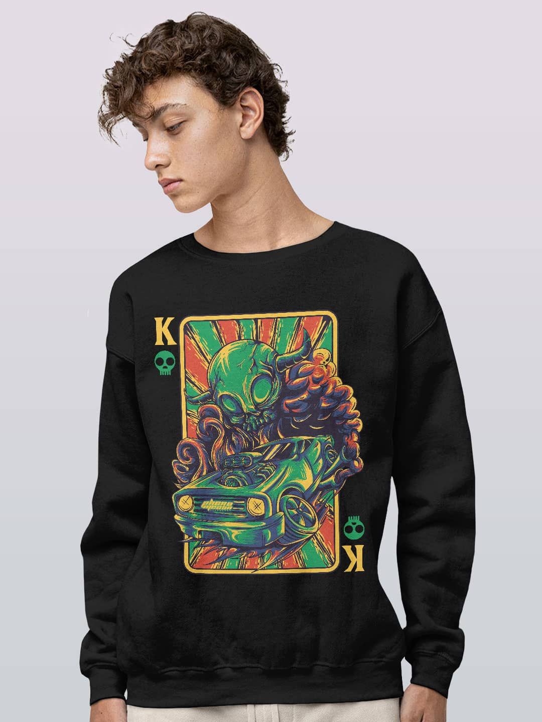 

macmerise Men Printed Sweatshirt, Black