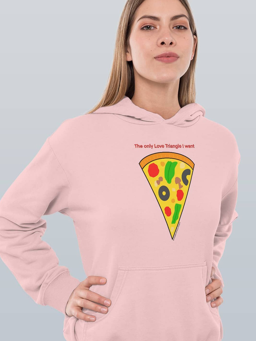 

macmerise Women Printed Hooded Sweatshirt, Pink