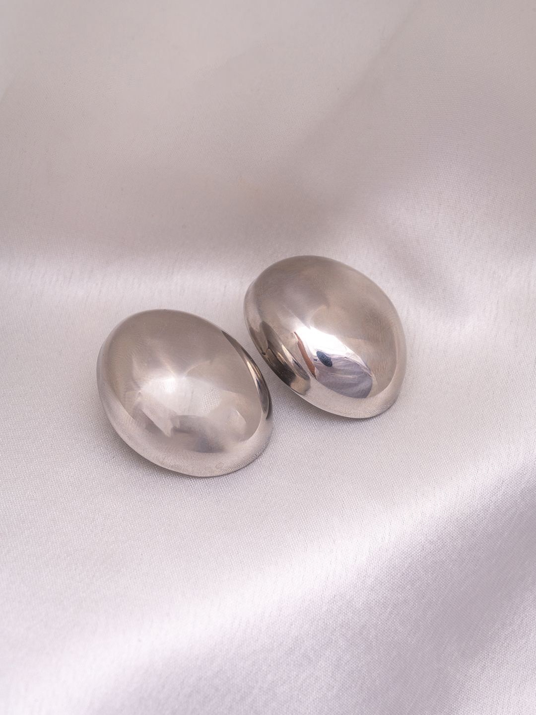 

Perfectly Average Stainless Steel Large Oval Studs, Silver