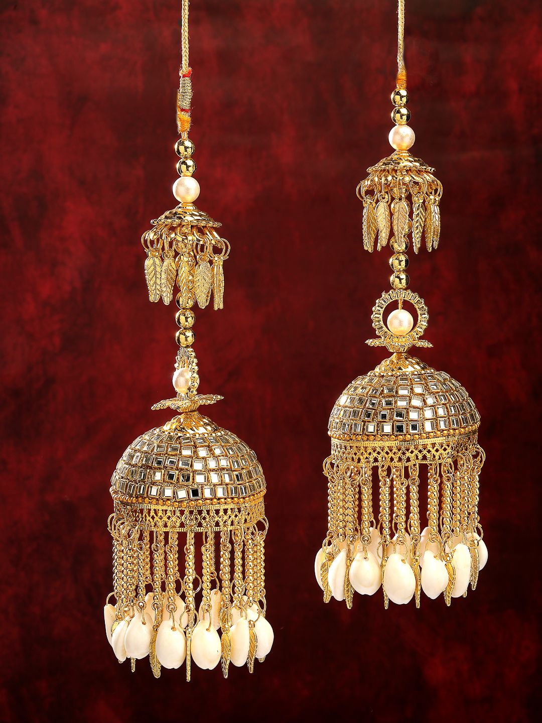 

NVR Set Of 2 Gold Plated Kundan Studded and Beaded Kaleeras