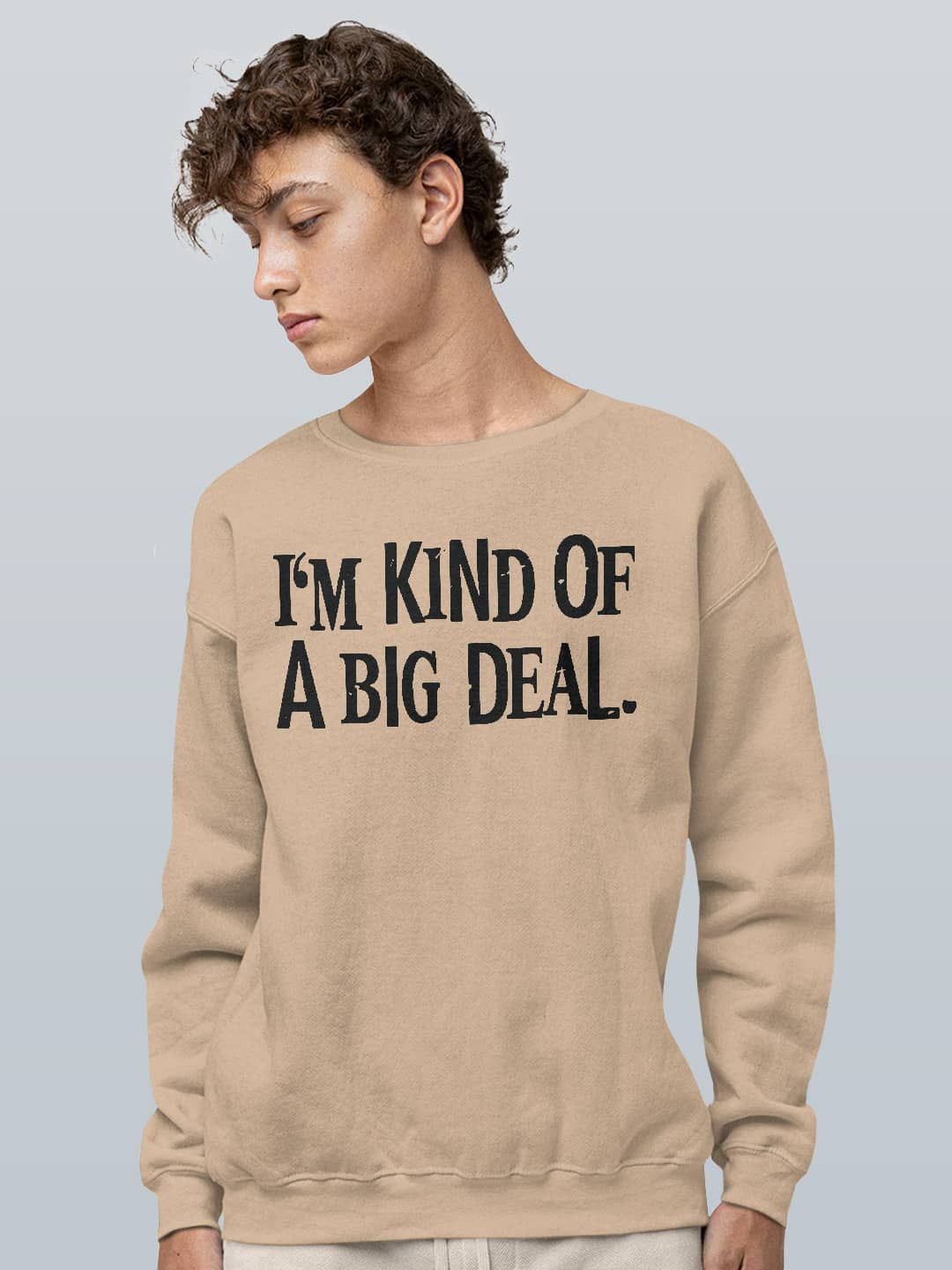 

macmerise Men Printed Sweatshirt, Beige