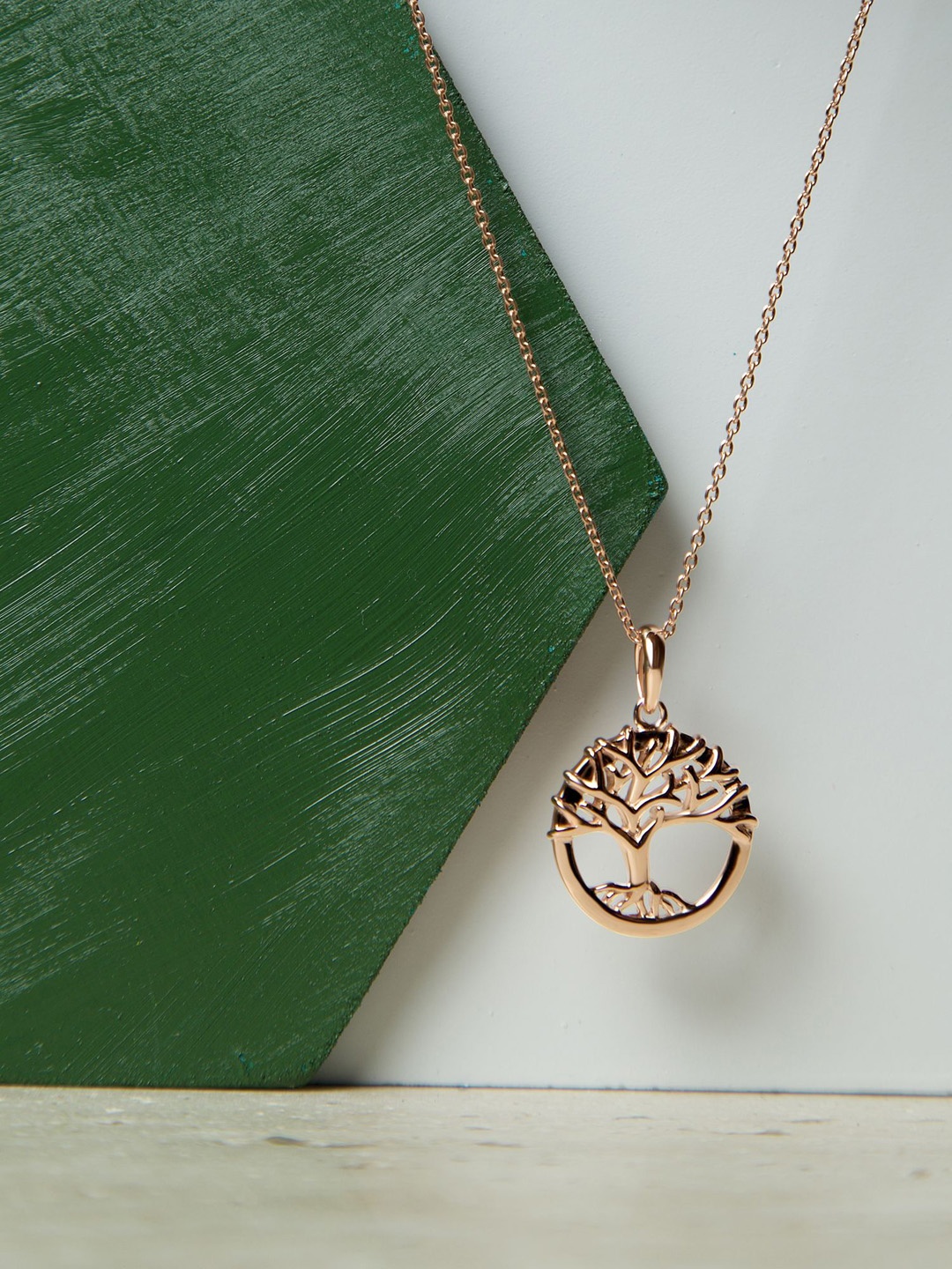 

VELVET IMPERIAL 18K Rose Gold-Plated Tree Of Life Stainless Steel Pendants With Chains