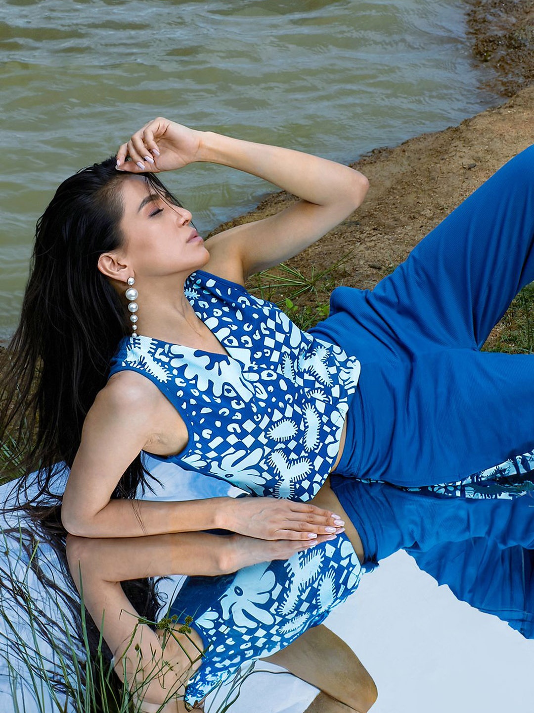 

PINACOLADA Printed Top With Trousers, Blue