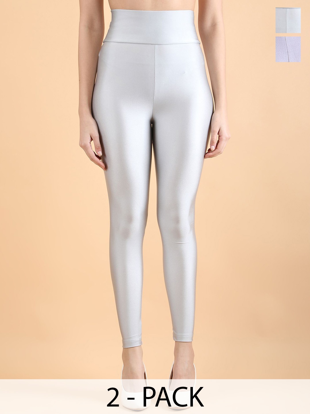 

DUNBERRY LONDON Pack Of 2 Ankle Length Leggings, Silver