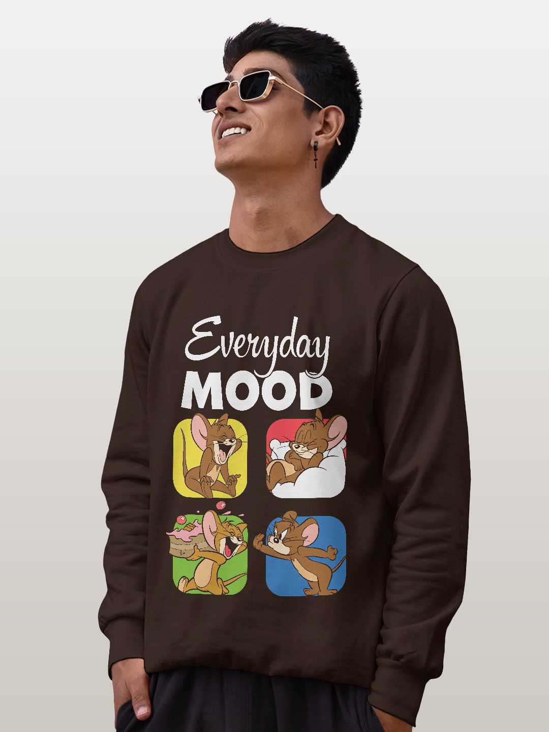 

macmerise Men Printed Sweatshirt, Brown