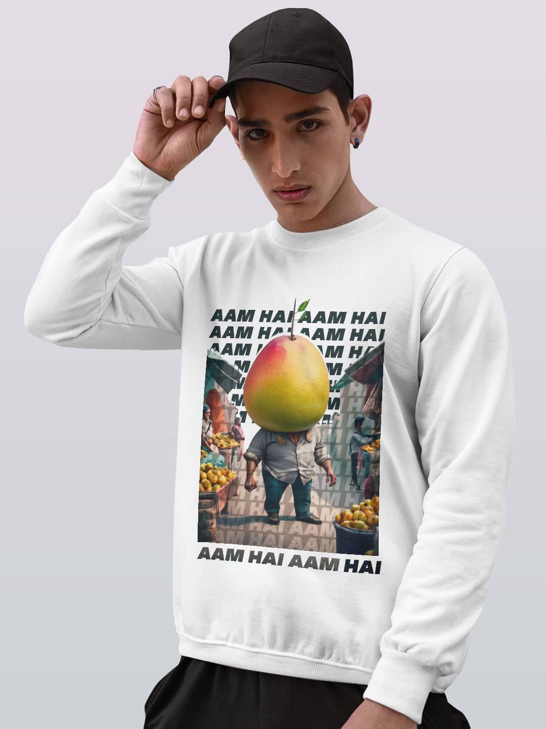 

macmerise Men Printed Sweatshirt, White