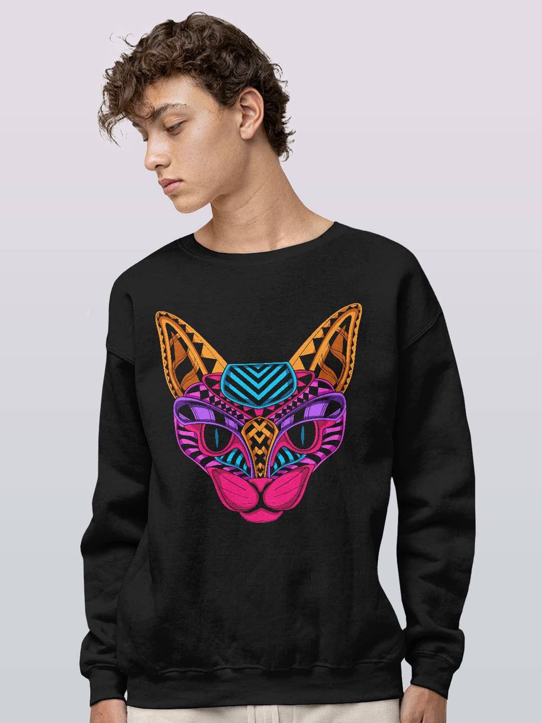 

macmerise Men Printed Sweatshirt, Black