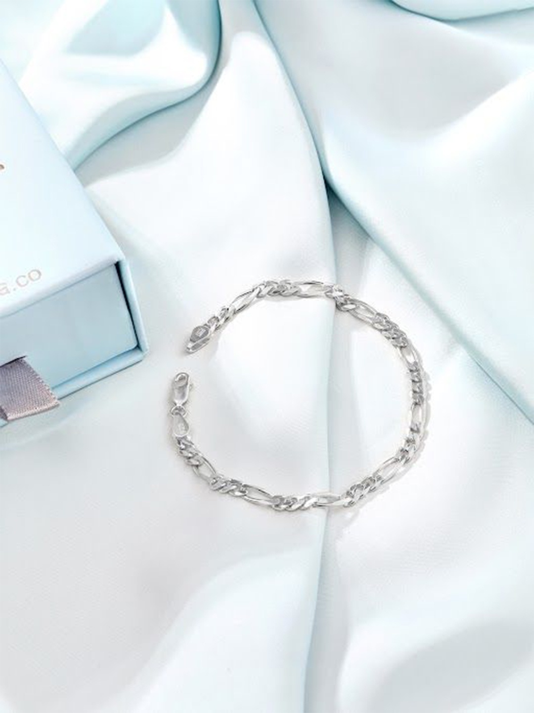 

Zavya Men 925 Sterling Silver Rhodium-Plated Link Bracelet